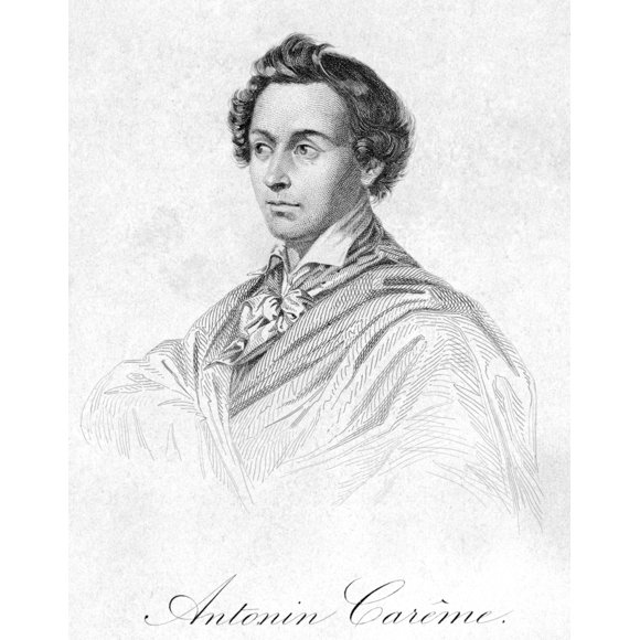 Posterazzi Antonin Car_Me (1783-1833). Cuisinier Français. Gravure sur Ligne, 19e Siècle. Affiche Imprimée par (18 x 24)
