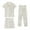 White, variant on ManxiVoo Summer Short Sleeve Pajama Set 3 Piece with Lapel Top and Pants Plus Size Home Wear L Size Beige
