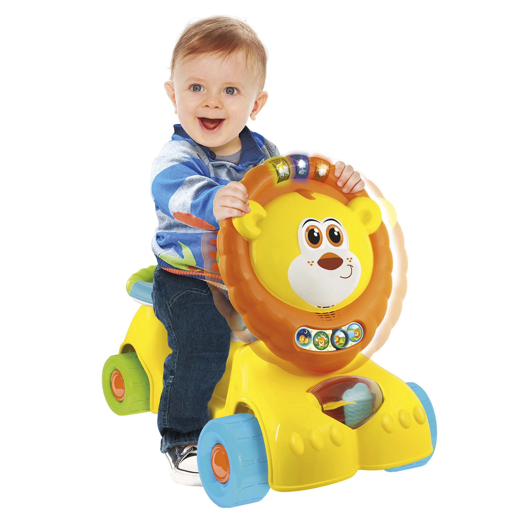 Winfun: 3-In-1 Grow-With-Me Lion Scooter - Lights & Sounds, 3 Modes: Walker - Scooter - Foot-To-Floor Ride On, Developmental Toy, Toddlers Ages 12mo+