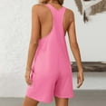 thumbnail image 4 of Xixinqiwan Sleeveless Rompers for Women Casual Summer Beach Stretchy Racerback Overall Jumpsuit Shorts with Pockets, 4 of 5