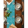 thumbnail image 2 of Table Runner Dresser Scarves 120 Inch Long, Summer Swimming Pool Quote Linen Dining Table Runners Blue Pond Water Wave Tabletop Scarf for Wedding Holiday Party Kitchen, 2 of 7