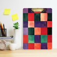 thumbnail image 2 of FORMRS Acrylic Clipboard with Low Profile Clip Standard A4 Letter Size, 12.5" x 9", Red and Purple Plaid Pattern, 2 of 8