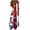 Light Blue, variant on Women's British Flag Print Round Neck Casual Dress Sleeveless Ankle Length with Spaghetti Strap for Vacation Loose Crew Neck Watermelon Red, L