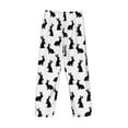 thumbnail image 3 of Vsdgher Black Rabbit Print Mens Pajama Pants Sleep & Lounge Pants, PJ Bottoms With elastic waistb and Pockets, 3 of 5