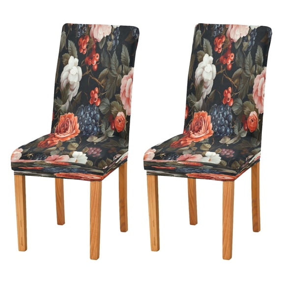 BZSMCE Chairs Slipcovers Dining Chair Covers Art Flowers and Fruit Pattern Creative Pattern