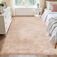 thumbnail image 2 of Goolela Fuzzy Large Area Rug Rug 6x9 Faux Rabbit Fur Rug for Living Room Bedroom Fluffy Plush Rug Light Brown Rectangle, 2 of 8