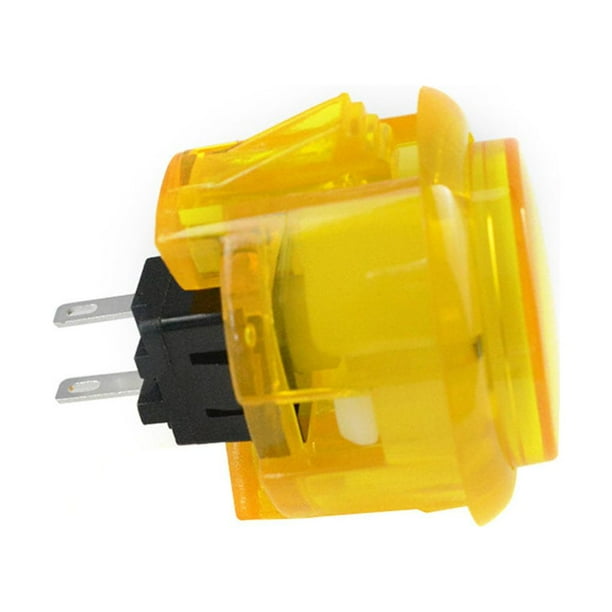 sweethay Máquina de juego con botón pulsador, accesorios transparentes, consola, interruptor de frambuesa, piezas de repuesto, placa de copia Videojuegos y accesorios Amarillo