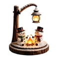 thumbnail image 2 of Clearance! Resin Snowman Figurine Christmas Night Light, Christmas Decorations for Home, Vintage Glowing Christmas Decor for Desktop Shelf, 2 of 7