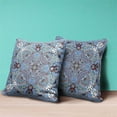 thumbnail image 4 of Amrita Sen Designs CAPL1021BrCDS-ZP-16x16 16 x 16 in. Lotus Garden Broadcloth Indoor & Outdoor Zippered Pillow - Turquoise, Blue & Brown, 4 of 4