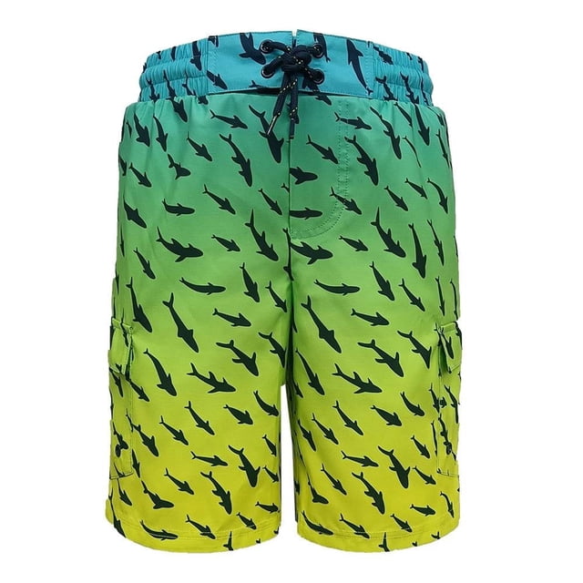 Traje de Baño Ocean Pacific Talla 4 con Estampado de Tiburones Azul y Verde Limón