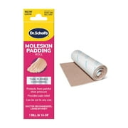 6 x - Dr. Scholl's Moleskin Padding ROLL, 1 roll // Thin, Flexible Cushioning & Pain Relief - Cut to Any Size - Doctor Recommended - 24 Inches X 4 5/8 Inches