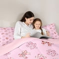 thumbnail image 4 of Erosebridal Cute Pet Paws Full Size Comforter Sets for Kids, Pink Bow Knot Bedding Sets for Girls, Pink Reversible, 1 Comforter and 2 Pillowcases, 4 of 6
