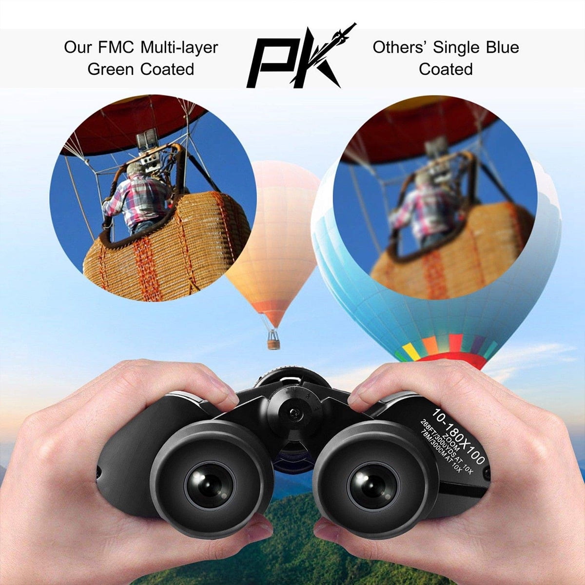 BFVV 180x100 High-Power Binoculars - Night Vision & Low-Light Ready with BAK4 Prisms + FMC Lenses, Ideal for Birdwatching, Hunting, Hiking- Clear Imaging, Premium Gift for Adults