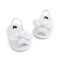 thumbnail image 6 of Infant Baby Girls Summer Bow Knot Sandals with Flower Soft Sole Newborn Toddler First Walker Crib Dress Non Slip Flats Beach Shoes (6-12 Months, White), 6 of 8