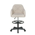 thumbnail image 4 of VECELO Office Chair with Armrests, Height Adjustable PU Leather Ergonomic Desk Chair, Computer Chair with Footrest Ring, Beige, 4 of 8