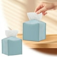 thumbnail image 3 of Square Tissue Box Cover PU Leather Decorative Organizer with Bottom Belt Modern Design for Bathroom Vanity Countertop Office Desk Night Stand Living Room Car and Home Decor Storage Solution, 3 of 3
