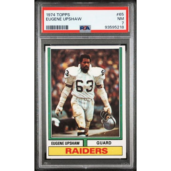 Graded 1974 Topps Eugene Gene Upshaw #65 Football Card PSA 7 NM