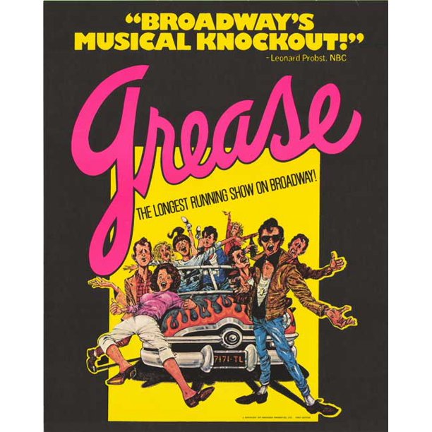 Grease (Broadway) movie POSTER (14" x 22") (1972)