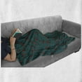 thumbnail image 6 of Teal Soft Flannel Fleece Blanket, Whimsical Modern Style Berry Christmas Pattern Hand Drawn Rustic Traditional, Cozy Plush for Indoor and Outdoor Use, 70" x 90", Teal Ruby Vermilion, by Ambesonne, 6 of 6