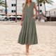 thumbnail image 2 of Vestido fluido con cuello en V y corte en A para mujer - Ligero, ideal para la playa o el brunch, poliéster y spandex, tallas S-XXXL, 2 of 7