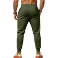thumbnail image 6 of Men's Tapered Jogger Sweatpants, Drawstring Elastic Waist Outdoor Working Pants, Fall Slim Fit Solid Color Casual Trousers with Pockets Army Green 2XL, 6 of 6
