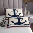 thumbnail image 3 of Erosebridal Vintage Anchor Bedspread Sets Twin Size, Coastal Sea Bed Quilt, Nautical Theme Decor, 2pcs, 3 of 5