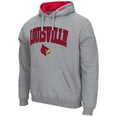 thumbnail image 2 of Men's Colosseum Heather Gray Louisville Cardinals Arch & Logo 3.0 Pullover Hoodie, 2 of 3