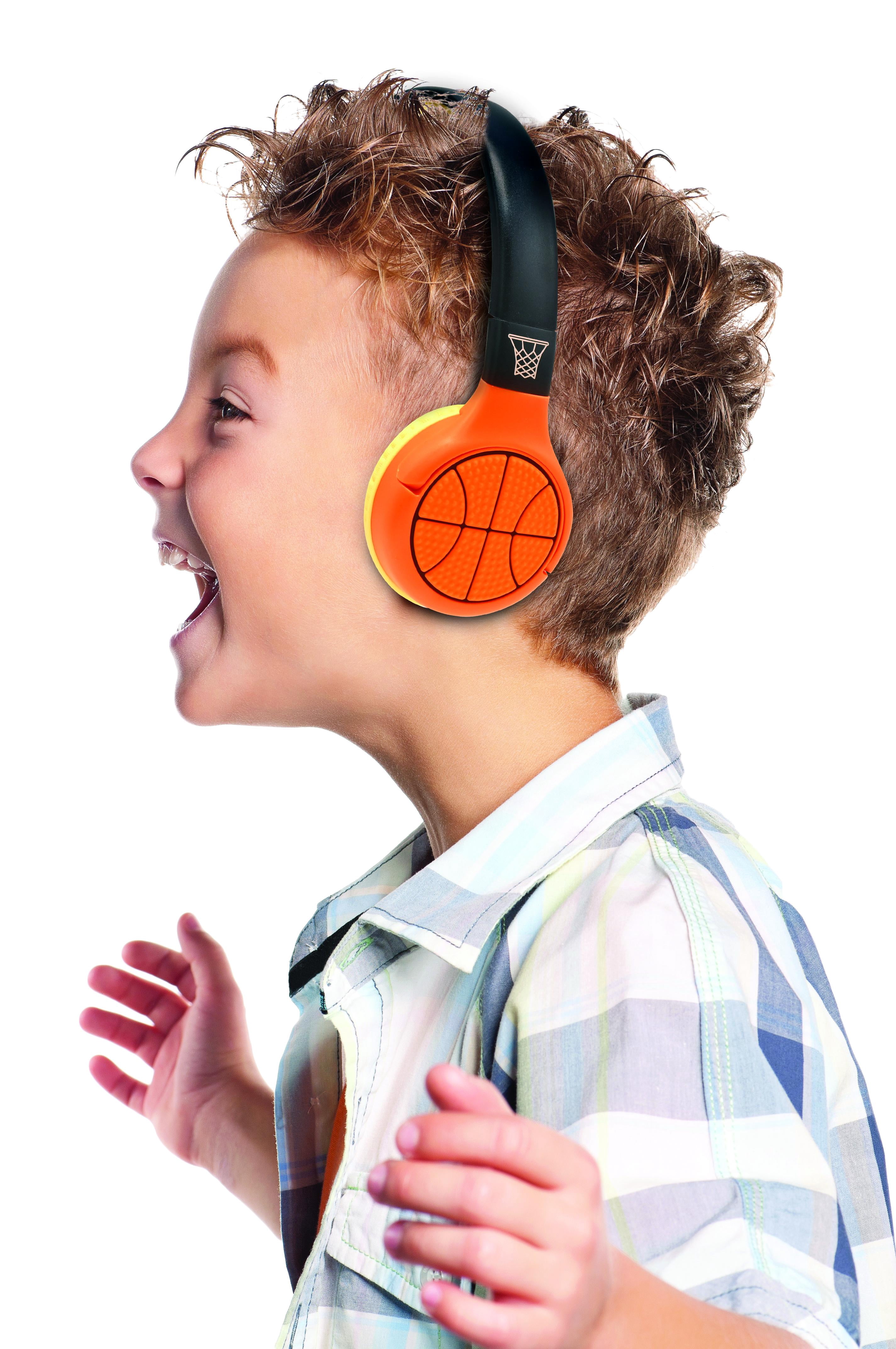 Lexibook - Basketball - 2-in-1 Bluetooth & Wired Headphones with microphone and control button, Foldable and Adjustable, Long lasting rechargeable battery