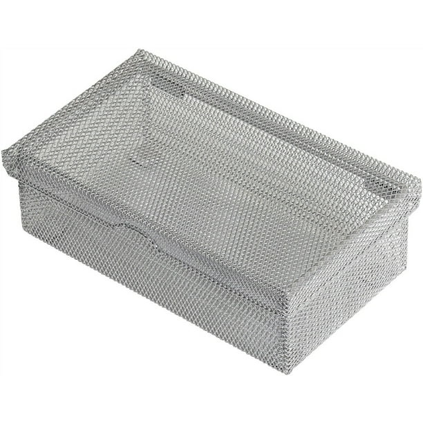 YBM Home Mesh Stainless Steel Box with Hinged Lid for Decorative