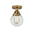 thumbnail image 3 of Innovations Lighting  Nouveau 2 Beacon - 1 Light 6" Semi-Flush Mount Clear/Brushed Brass, 3 of 5