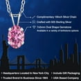 thumbnail image 2 of Gem Stone King 925 Sterling Silver Pendant with Chain Pink Oval Moissanite (0.90 Cttw), 2 of 6
