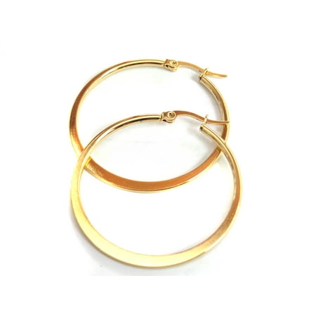 hoop earrings inch plated stainless steel gold
