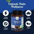 Black Maca Root Capsules for Men Herbal Testosterone Supplement 60ct