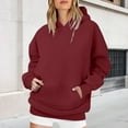 thumbnail image 2 of QASIEATN Trendy Fall Women's Hoodies Womens Oversized Sweatshirts Fleece Hoodies Long Sleeve Shirts Pullover Fall Clothes with Pocket, 2 of 7