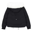 thumbnail image 4 of MIUOWANP Cotton-padded Jacket Lady clothes Long Sleeved Solid Color Hooded Jacket Black L, 4 of 5