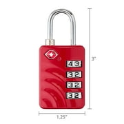 Protege 4-Dial TSA Approved Combination Luggage Lock for Travel, Red