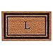 thumbnail image 3 of Calloway Mills 152961830L 18 x 30 in. Black Border Monogram Rectangular Doormat, Natural - Letter L, 3 of 4