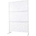 thumbnail image 4 of Freestanding Metal Privacy Screen 76" H×48" W - Outdoor & Indoor Divider for Deck, Balcony, Patio & Garden - Durable Rust-Resistant Design, 4 of 9