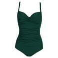 thumbnail image 6 of MSJUHEG Ribbed One Piece Swimsuits for Women,High Waisted Bathing Suit,Halter Swimwear,High Cut Swimsuit,Strapless Swimsuits for Women,Womens Tankini Bathing Suits,High Waist Bathing Suit Green XL, 6 of 6