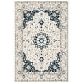 thumbnail image 2 of SAFAVIEH Micro-Loop Diamond Geometric Area Rug, Ivory/Navy, 5' x 5' Round, 2 of 10