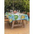 thumbnail image 3 of Outdoor Tablecloth with Umbrella Hole for Patio/Picnic/Party/Camping, Cute Green Umbrella Waterproof Table Cloth Rectangle Table Cover Washable, Cartoon Rain Boots Blue Ombre (52"x 70"), 3 of 8