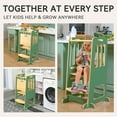 thumbnail image 3 of Toddler Standing Tower, Kids Kitchen Stool Helper 3 Levels Adjustable Height Wooden Toddler Step Stools for Learning New Skills, 3 of 11