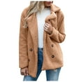 thumbnail image 2 of Women's Solid Color Winter Buttoned Jacket Casual Outerwear With Pockets Warm Cozy Soft Comfort Fit, 2 of 7