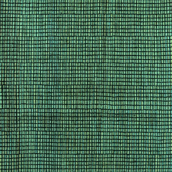 Ahgly Company Indoor Square Abstract Turquoise Blue Modern Area Rugs, 5' Square