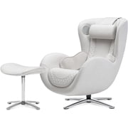 Nouhaus Heated Classic Massage Chair Full Body and Spot Massaging Recliner with Ottoman, Bluetooth Speaker, in-Chair Charger Elder White