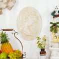 thumbnail image 3 of Sungmor Vintage Cast Iron Wall Art Decor, Oval-shaped Ornate Classical Woman Relief Plaque, Decorative Wall Ornament Antique Sculpture for Home or Garden, Rustic White Finish, 3 of 8