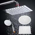 thumbnail image 1 of Ruibeauty Round/Square Shower Head Overhead Rainfall Chrome Stainless Steel 8inch, 1 of 6