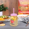 thumbnail image 3 of Servette Home Mason Glass Jar Drinking Glasses 15oz/450mL with Lid & Straw Printed Fruit-Set of 4, 3 of 5