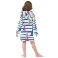 thumbnail image 7 of FORMRS Niños Bathrobe Unisex Hooded Robe Soft Plush Pajamas Sleepwear, Size 2-3T, Blue Hand Drawn Sailboats, 7 of 7