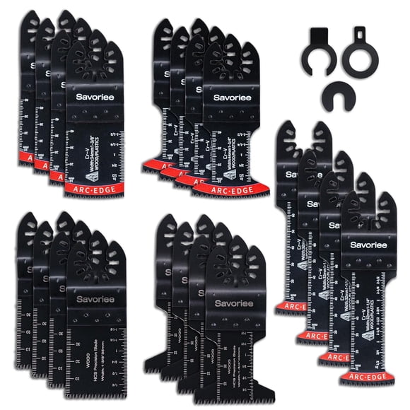 20PCS Oscillating Saw Blades Universal Oscillating Multitool Saw Blades for Wood Plastics Metal Quick Release Multi Tool Kits Fit Ryobi Milwaukee Rockwell Fein Makita
